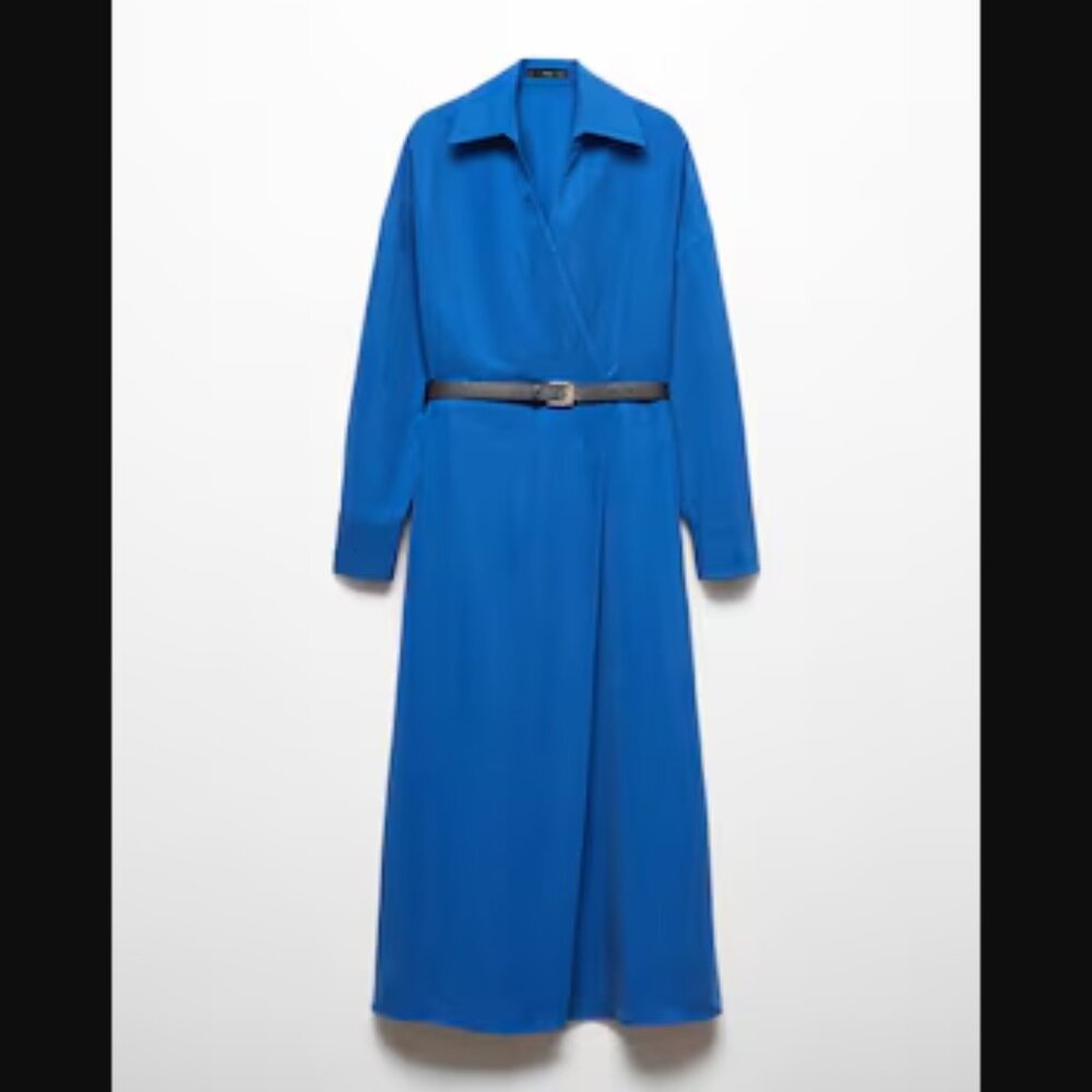 Blue Belt Shirt Dress